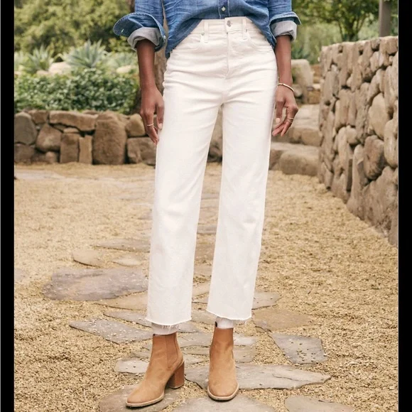 Frank & Eileen Cream Ankle Jeans - Picture 1 of 8